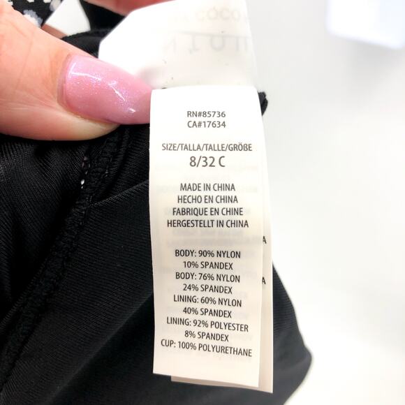 CONTOURS COCO REEF Suraya One-Piece Swimsuit Size 8 32C Black White Cheetah NWT - Picture 13 of 14